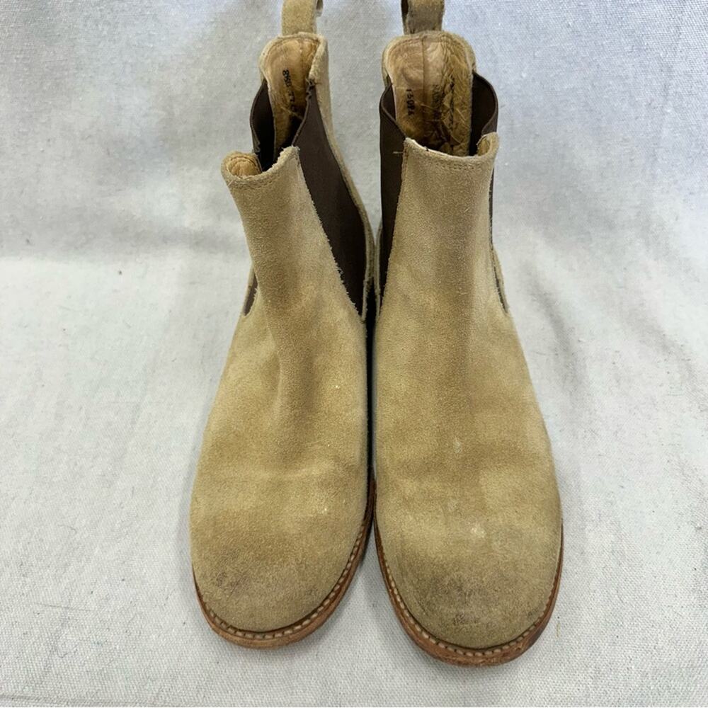 Frye tan and brown nubuck leather Chelsea boots women's size 8.5 - Picture 8 of 16